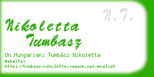 nikoletta tumbasz business card