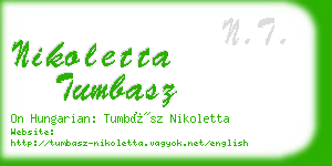 nikoletta tumbasz business card